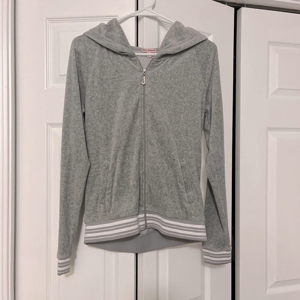 Juicy Couture Grey Y2K Jacket Hoodie Size Medium